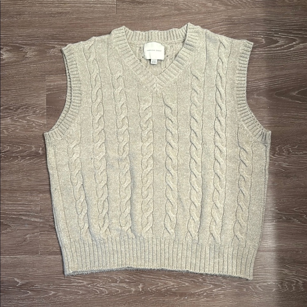 American Eagle Outfitters Tan V-Neck Sweater